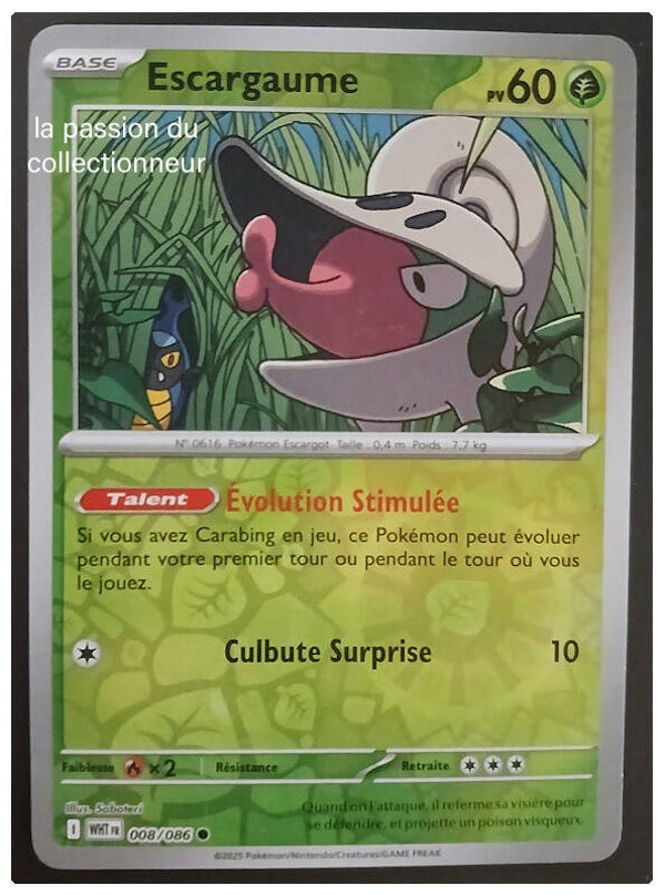 Carte pokémon de Escargaume 008/086
