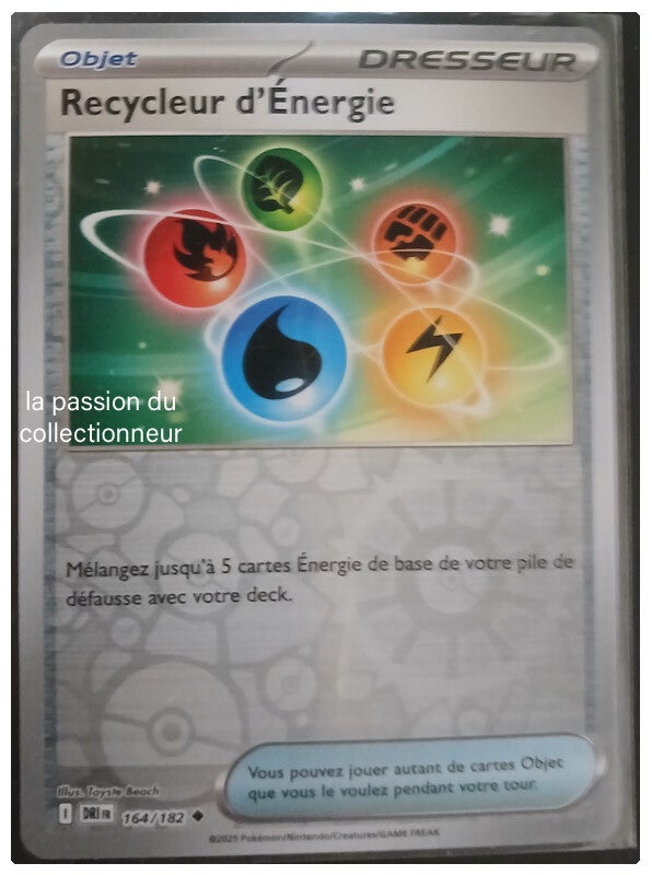 Carte pokémon du Recycleur d'Énergie 164/182