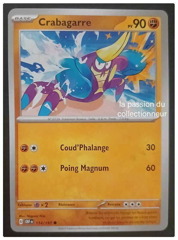 Carte pokémon de Crabagarre 114/197
