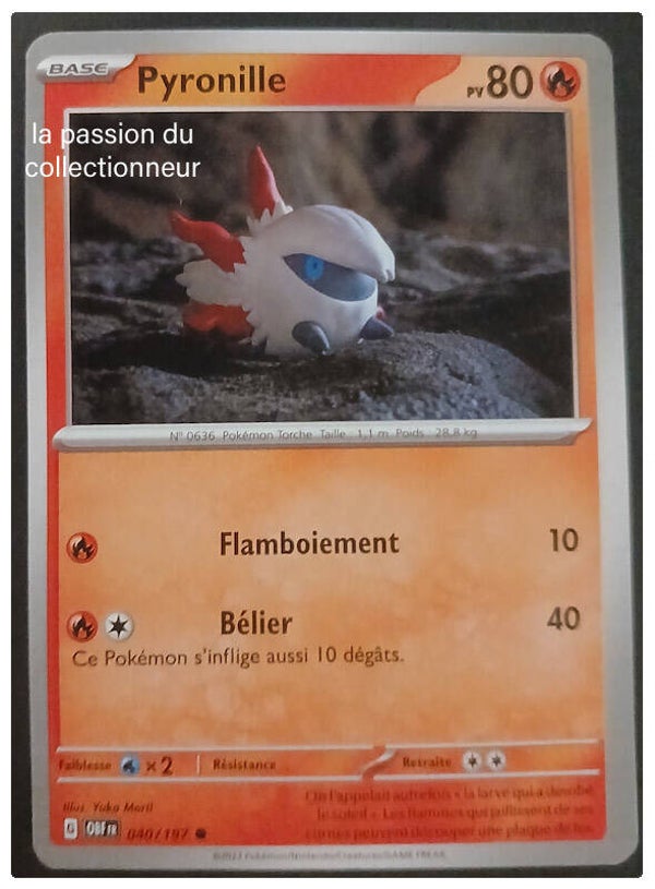 Carte pokémon de Pyronille 040/197