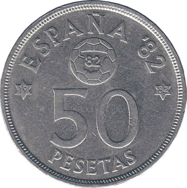 50 pesetas d'Espagne année 1982