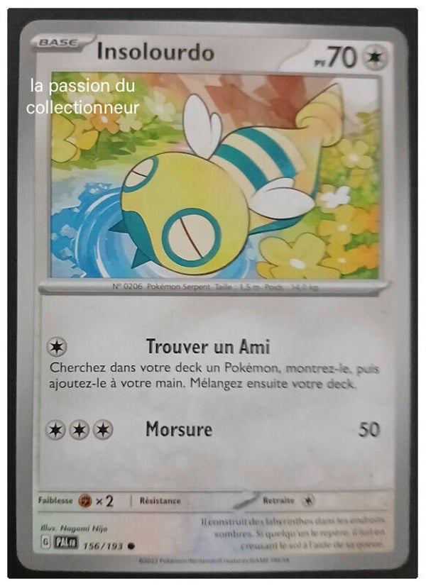 Carte pokémon de Insolourdo 156/193