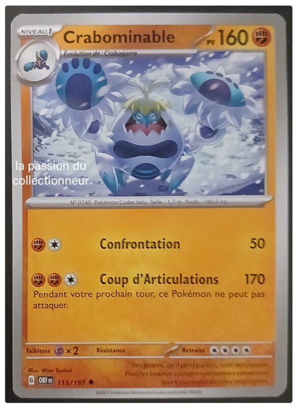 Carte pokémon de Crabominable 115/197