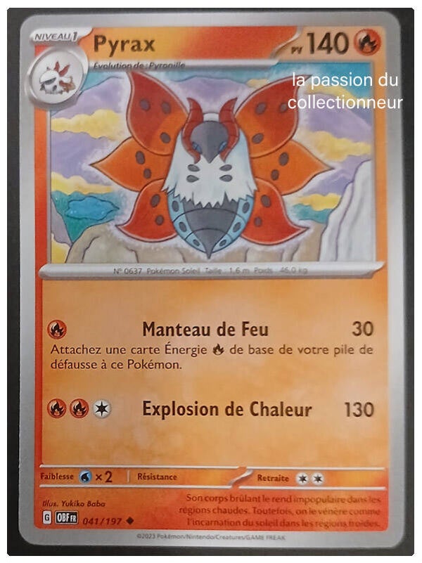 Carte pokémon de Pyrax 041/197
