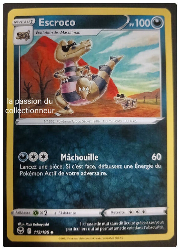 Carte pokémon de Escroco 112/195
