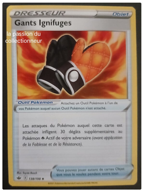 Carte pokémon des Gants Ignifuges 138/198