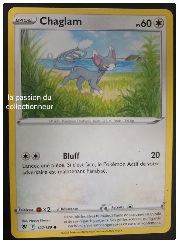 Carte pokémon de Chaglam 127/189