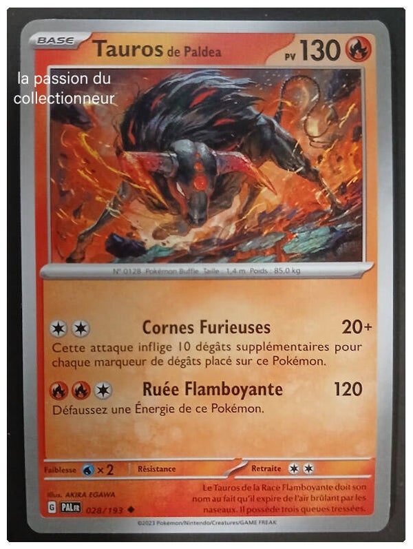 Carte Pokémon de Tauros 028/193