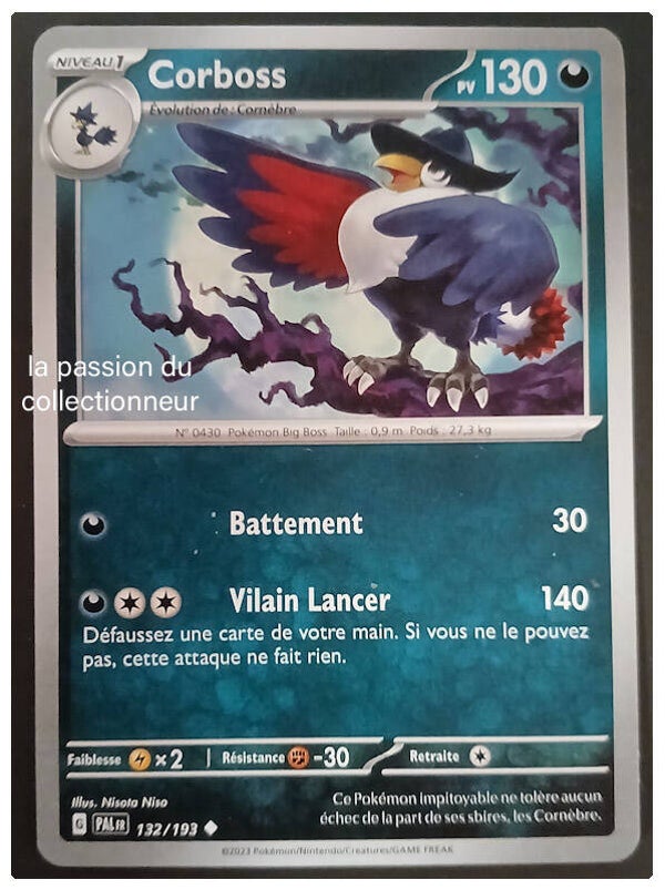 Carte pokémon de Corboss 132/193