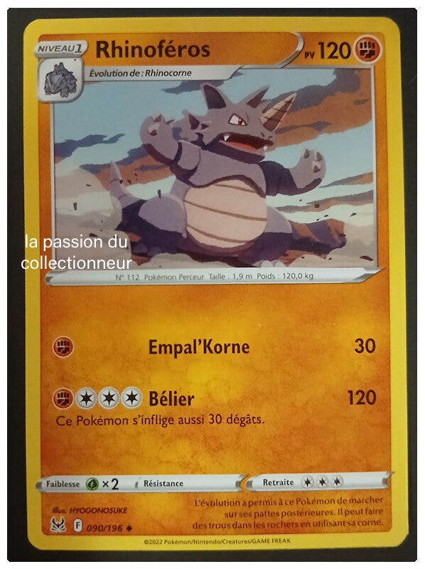 Carte pokémon de Rhinoféros 090/196