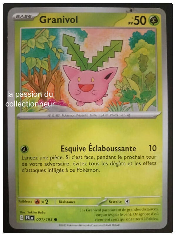 Carte pokémon de Granivol 001/193