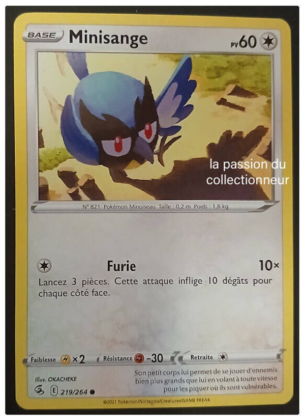 Carte pokémon de Minisange 219/264