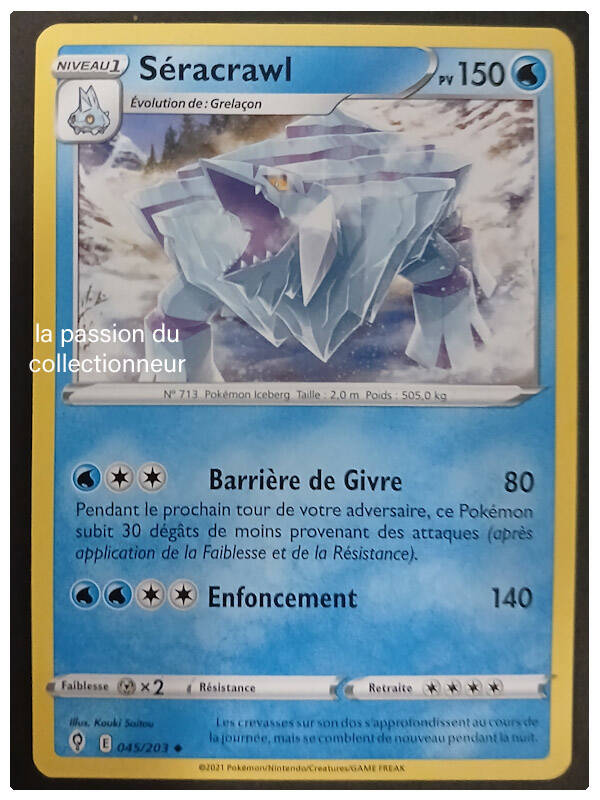 Carte pokémon de Séracrawl 045/203