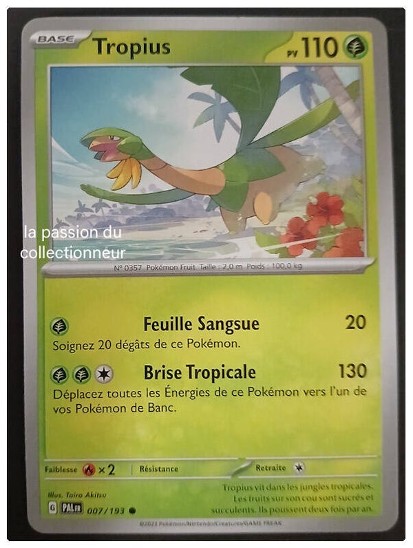 Carte pokémon de Tropius 007/193
