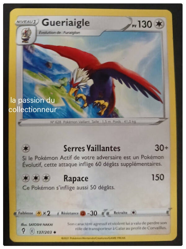Carte pokémon de Gueriaigle 137/203