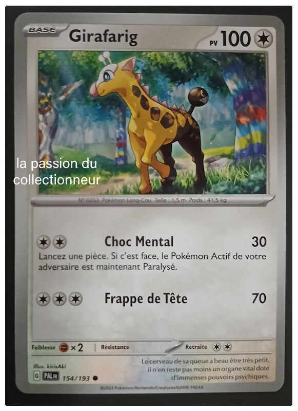 Carte pokémon de Girafarig 154/193