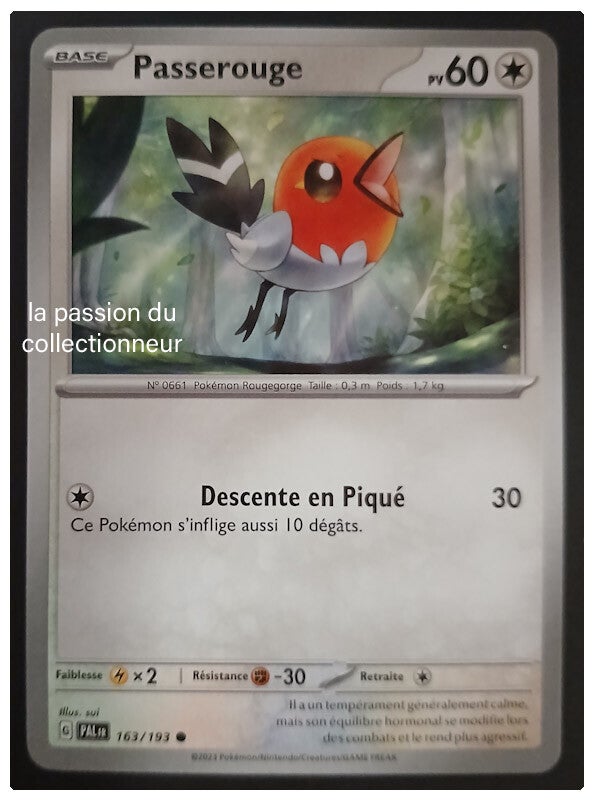 Carte pokémon de Passerouge 163/193