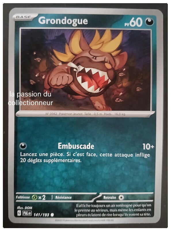 Carte pokémon de Grondogue 141/193