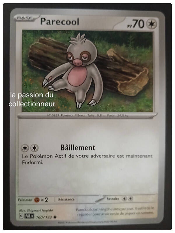 Carte pokémon de Parecool 160/193