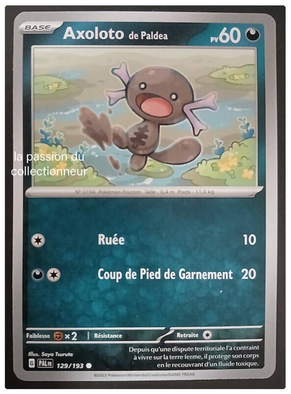 Carte pokémon de Axoloto 129/193