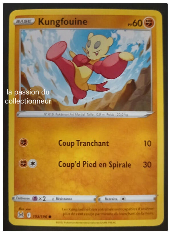 Carte pokémon de Kungfouine 103/196