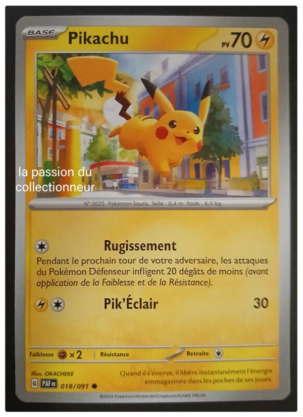 Carte pokémon de Pikachu 018/091