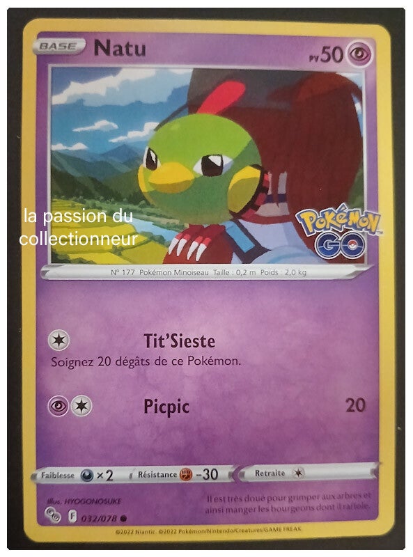 Carte pokémon de Natu 032/078