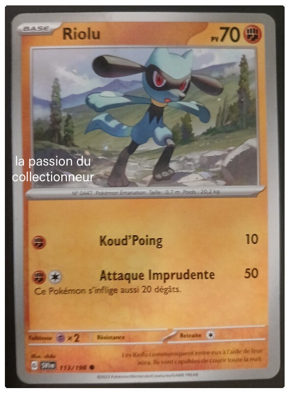 Carte pokémon de Riolu 113/198