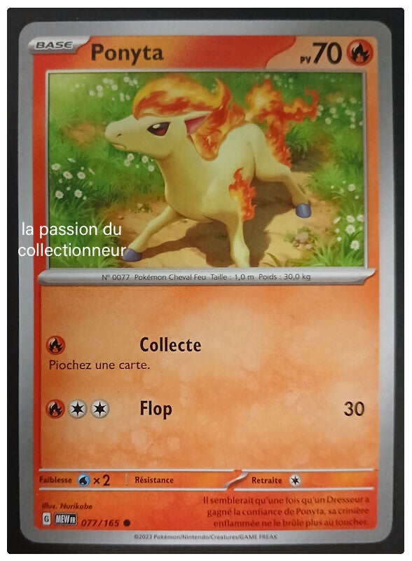 Carte pokémon de Ponyta 077/165