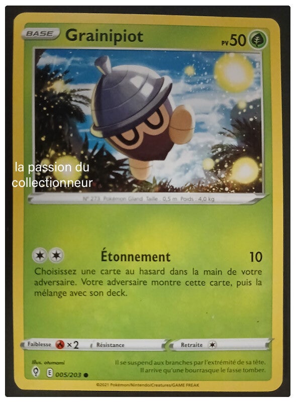 Carte pokémon de Grainipiot 005/203