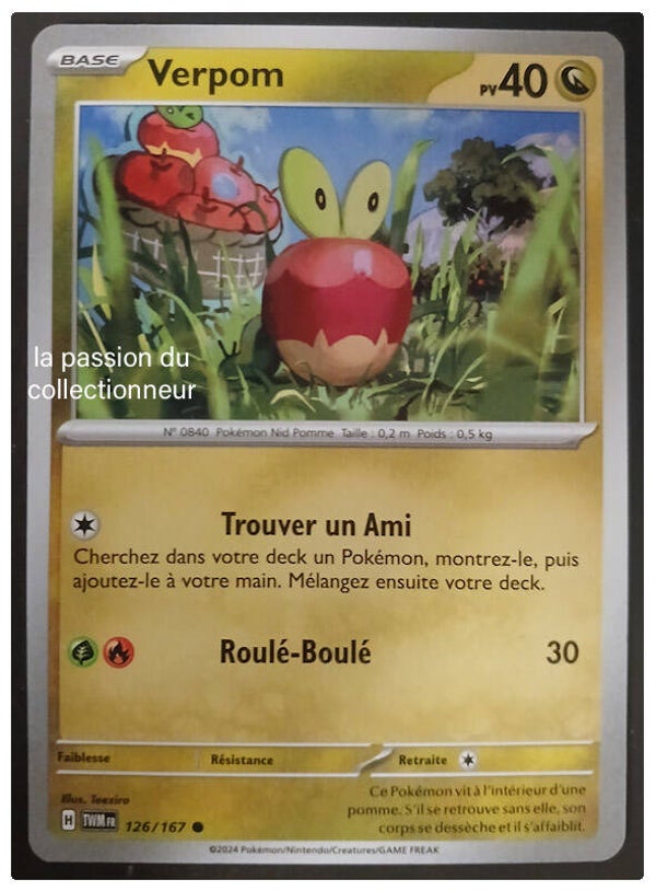 Carte pokémon de Verpom 126/167