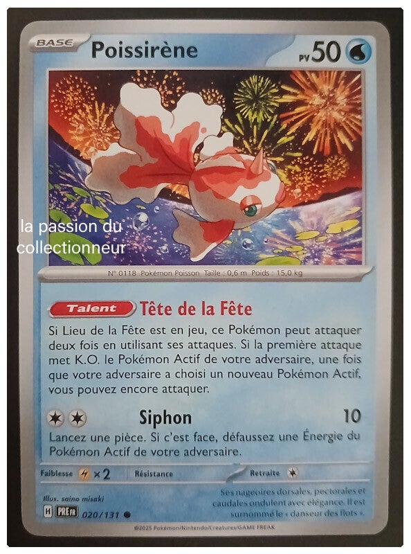 Carte pokémon de Poissiréne 020/131