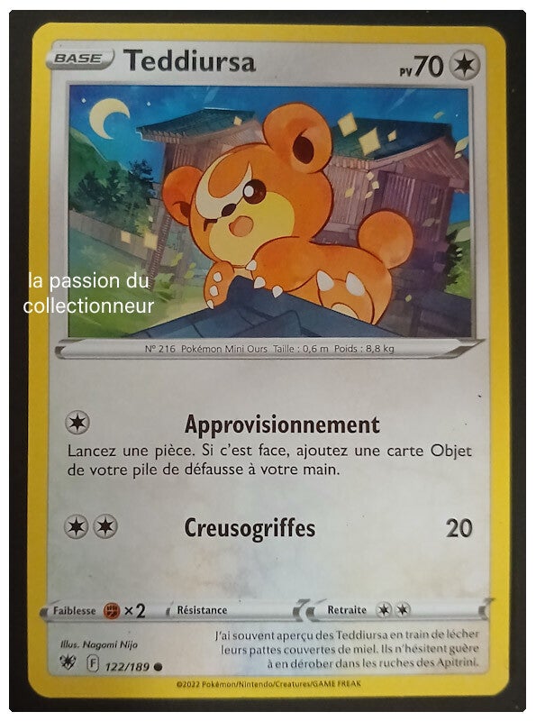 Carte pokémon de Teddiursa 122/189