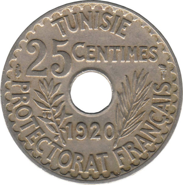 25 centimes Tunisie année 1920