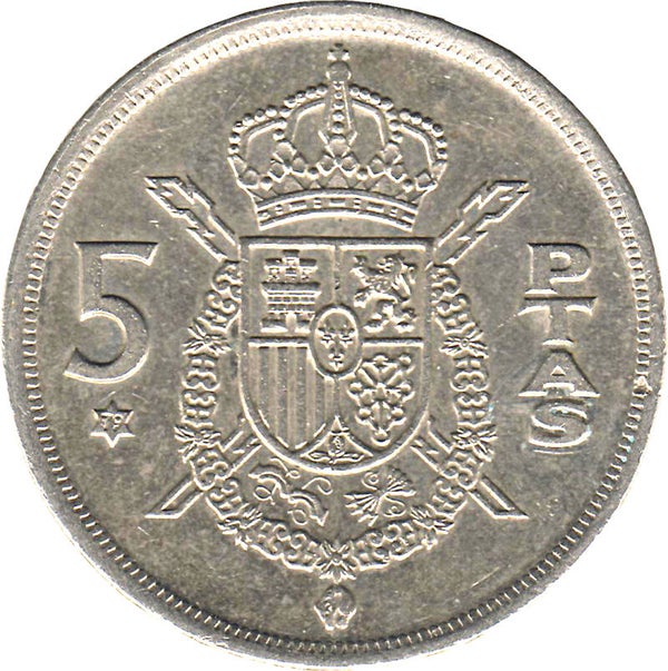 5 pesetas d'Espagne année 1975