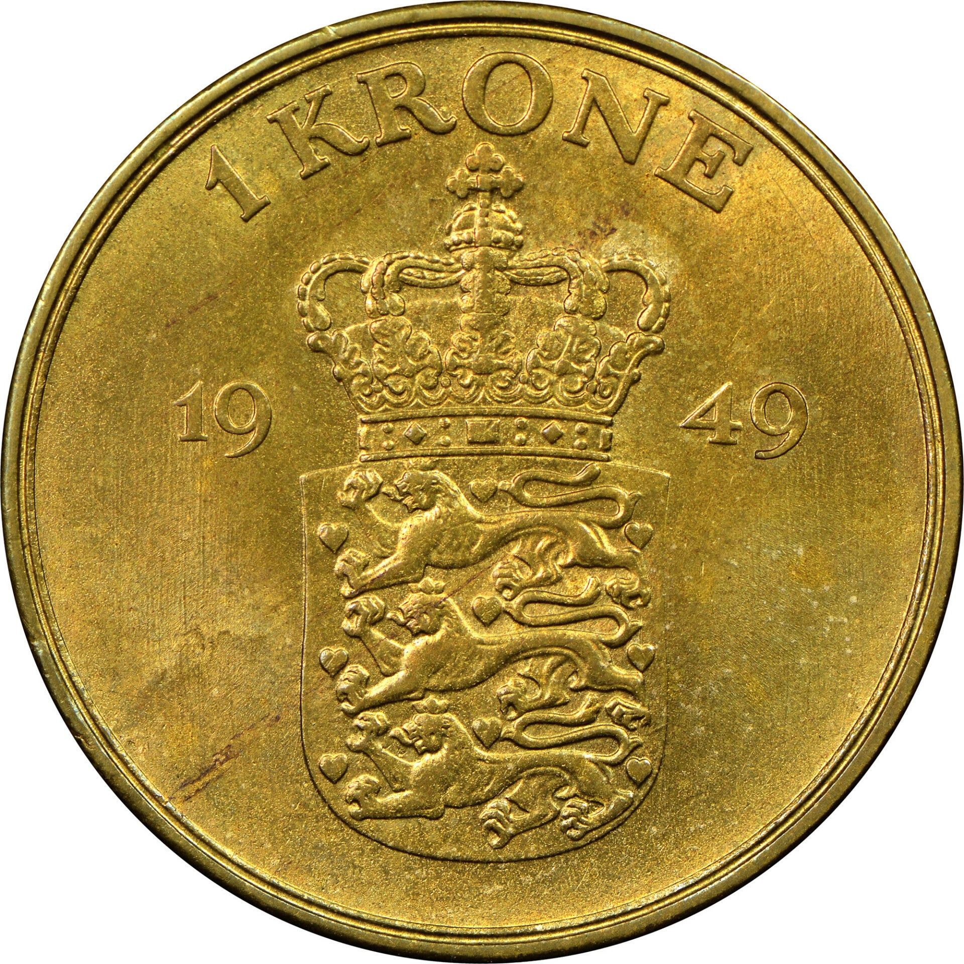 1 krone du Danemark année 1949