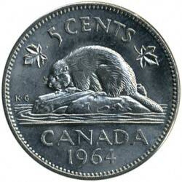 5 centimes Canada année 1964