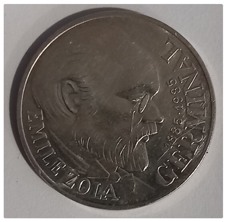 100 francs argent Émile Zola année 1985 sup