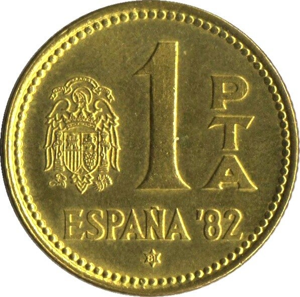 1 pesetas d'Espagne année 1982