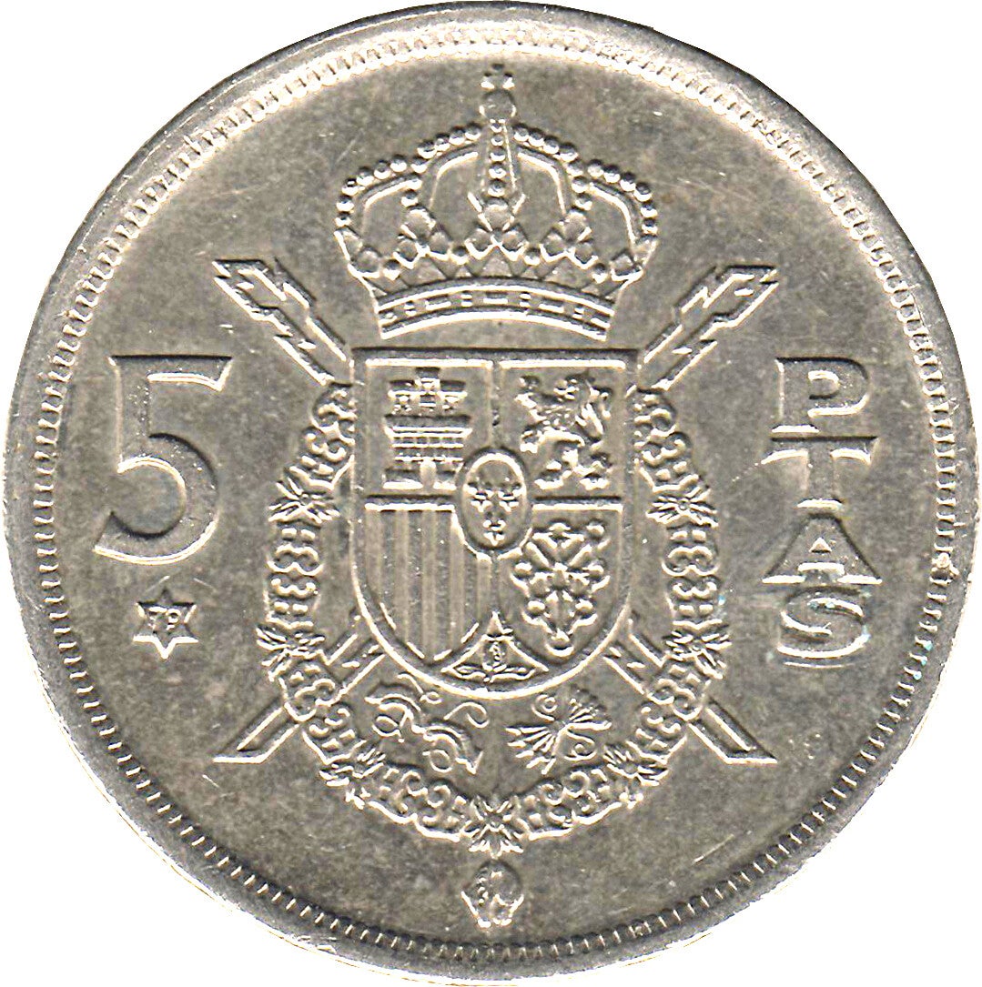 5 pesetas d'Espagne année 1975