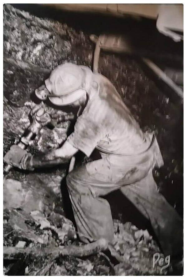 Carte postale travail au marteau piqueur