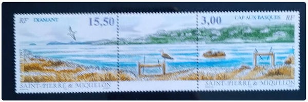 Timbre triptyque de Saint Pierre et Miquelon numéro 654A ●
