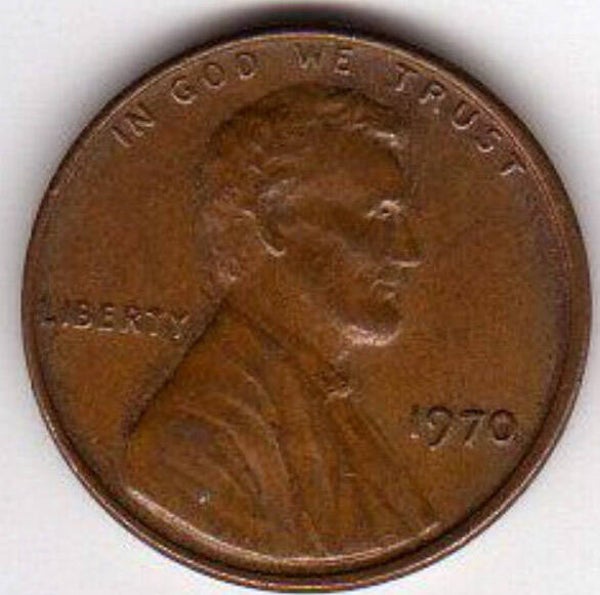 One cent d'Amérique année 1970