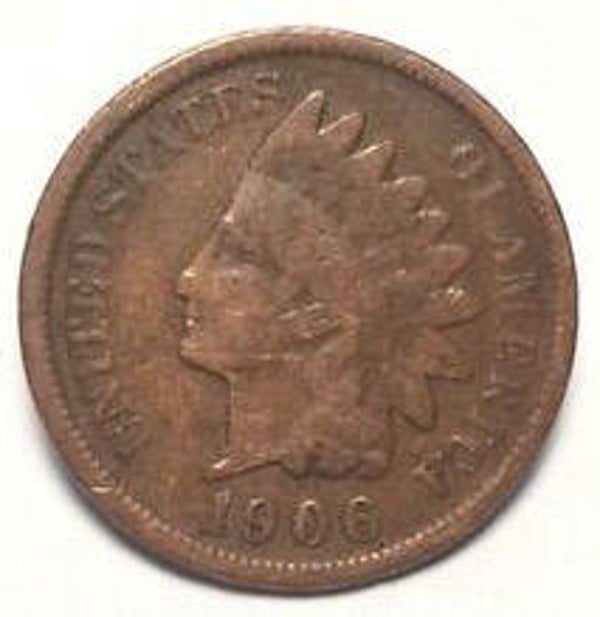 One cent d'Amérique année 1906