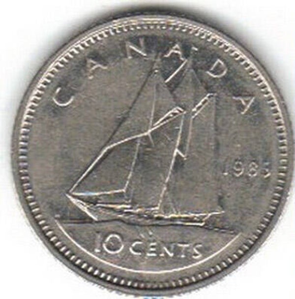 10 centimes Canada année 1985