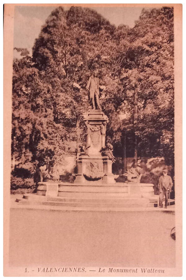 Carte postale de Valenciennes le monument watteau