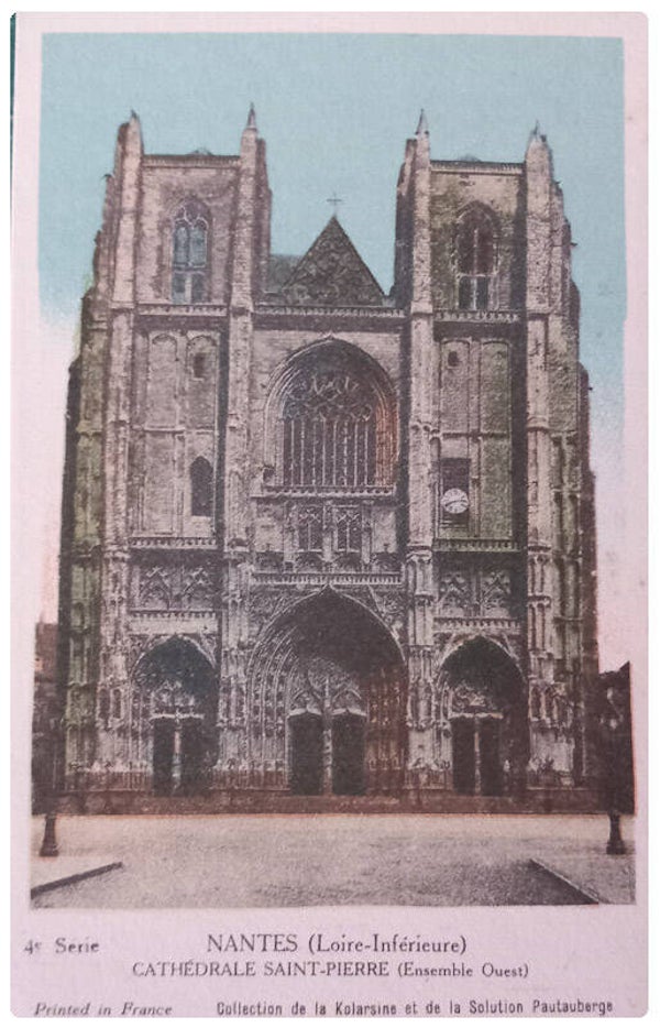 Carte postale de la cathédrale Saint Pierre à Nantes
