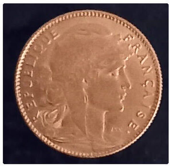 10 franc or coq et marianne année 1910