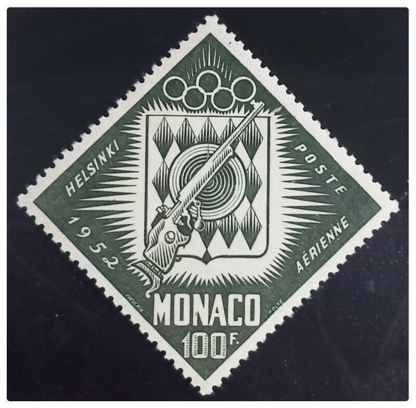 Timbre poste aérienne de Monaco neuf avec charnière numéro 53 ●