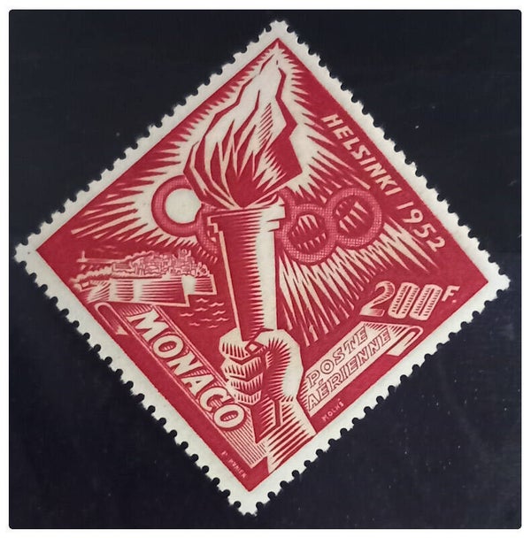 Timbre poste aérienne de Monaco neuf avec charnière numéro 54 ●